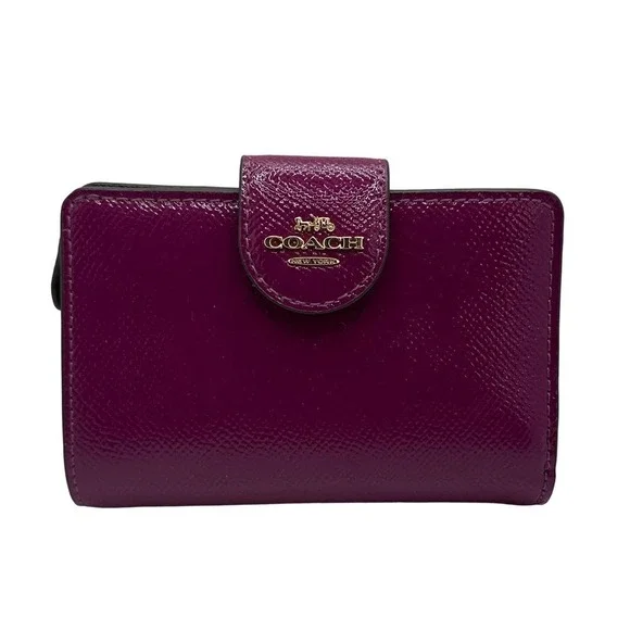 Dark magenta coach wallet Clearance